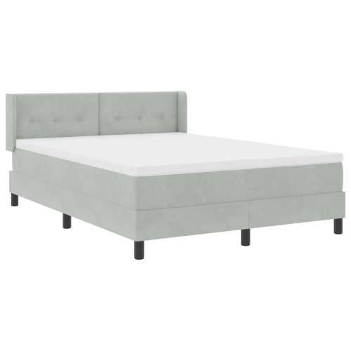 Box Spring Krevet s Madracem Svjetlosiva 140x200 cm Baršun Cijena