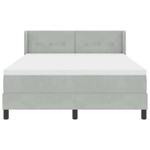Box Spring Krevet s Madracem Svjetlosiva 140x200 cm Baršun Cijena