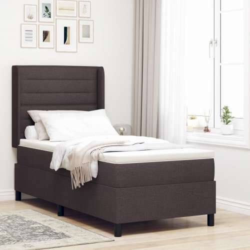 Box Spring krevet s madracem tamnosmeđi 100x200 cm tkanina Cijena