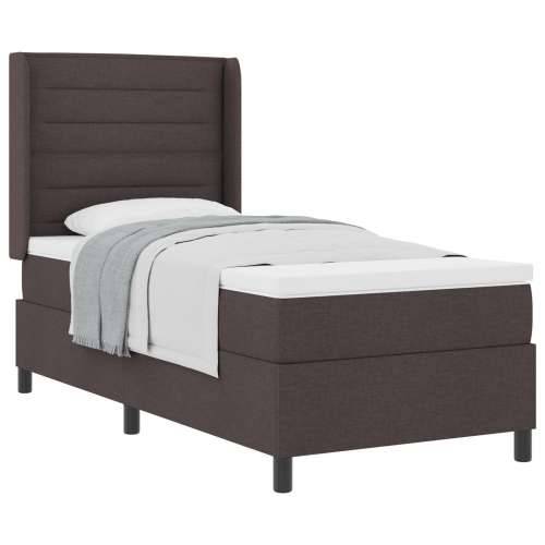 Box Spring krevet s madracem tamnosmeđi 100x200 cm tkanina Cijena