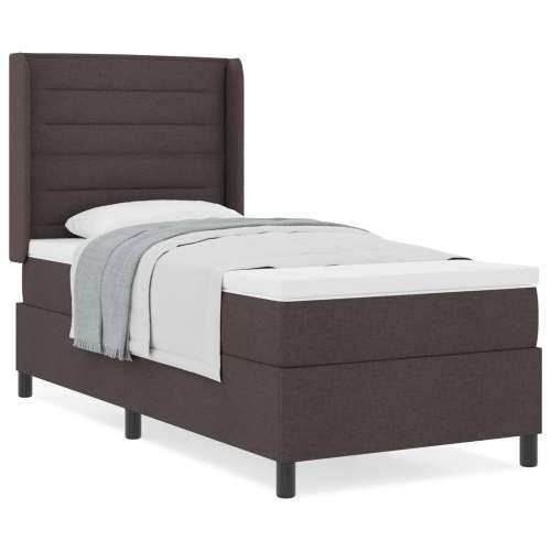 Box Spring krevet s madracem tamnosmeđi 100x200 cm tkanina Cijena