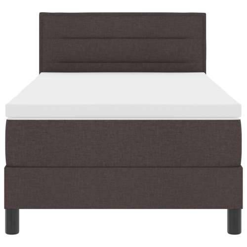 Box Spring Krevet s Madracem i LED Tamnosmeđi 90x200 cm Tkanina Cijena