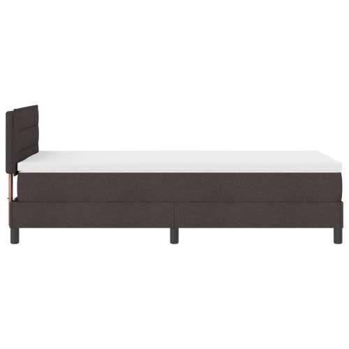 Box Spring Krevet s Madracem i LED Tamnosmeđi 90x200 cm Tkanina Cijena