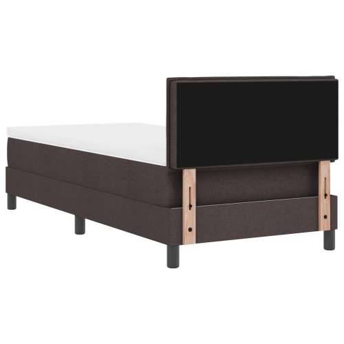 Box Spring Krevet s Madracem i LED Tamnosmeđi 90x200 cm Tkanina Cijena