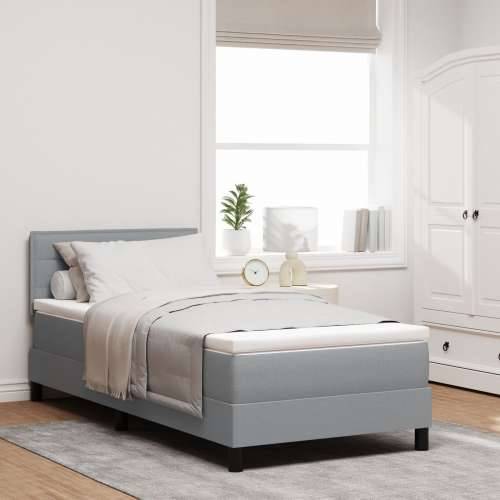 Kutna krevetna podloga s madracem i LED svjetlom Siva 100x200 cm Tkanina Cijena
