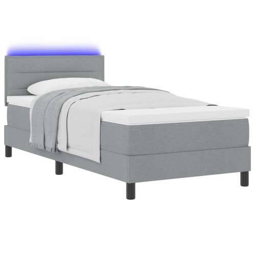 Kutna krevetna podloga s madracem i LED svjetlom Siva 100x200 cm Tkanina Cijena