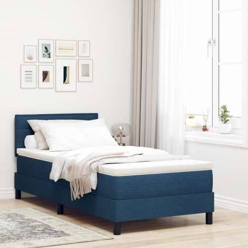 Box Spring Krevet s Madracem i LED Plavom 100x200 cm Tkanina Cijena