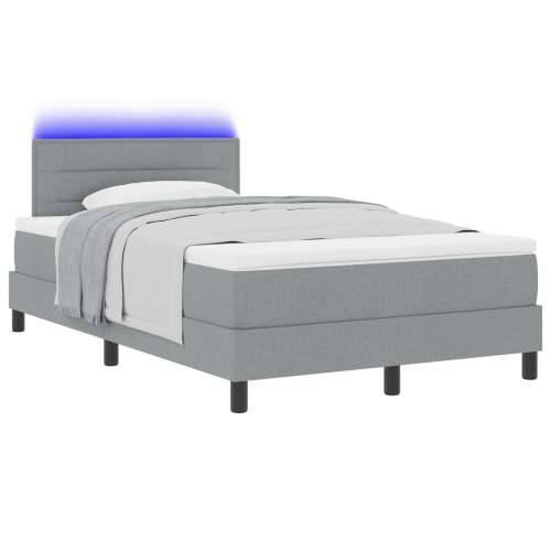 Krevet sa podlogom i madracem & LED svjetlom sivo 120x200 cm tkanina Cijena