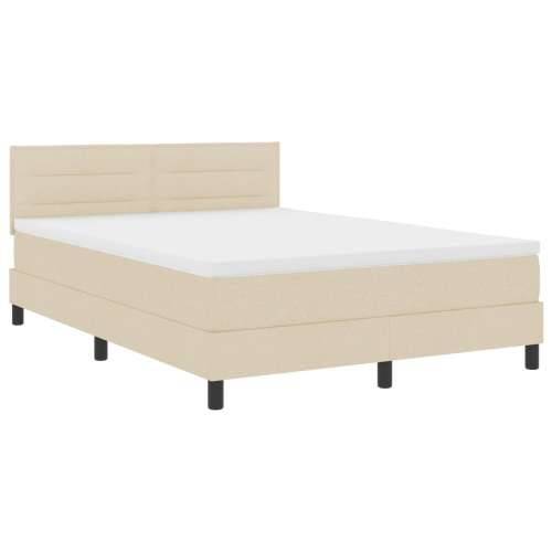 Box Spring Krevet s Madracem i LED Osvjetljenjem Bež 140x200 cm Tkanina Cijena