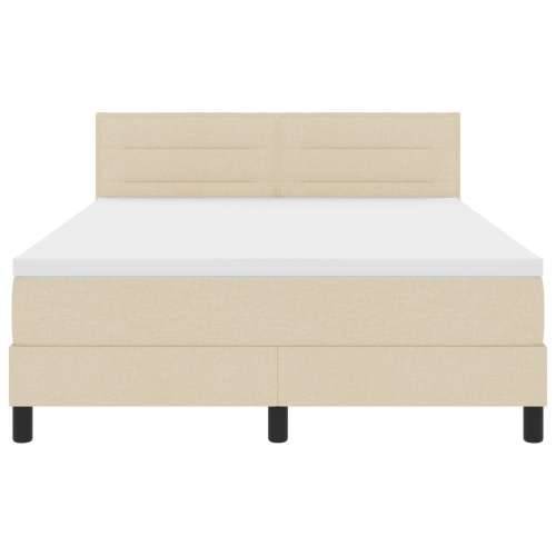 Box Spring Krevet s Madracem i LED Osvjetljenjem Bež 140x200 cm Tkanina Cijena