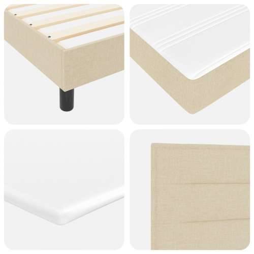 Box Spring Krevet s Madracem i LED Osvjetljenjem Bež 140x200 cm Tkanina Cijena