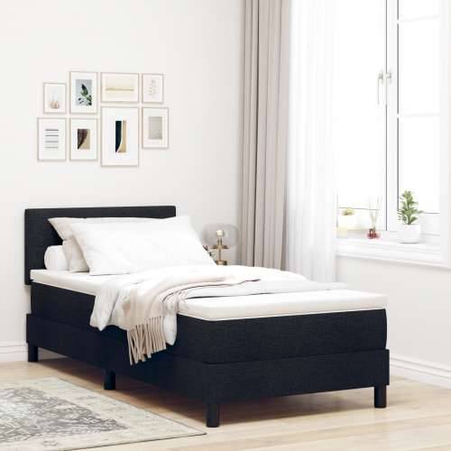Box Spring Krevet s Madracem i LED-om Crna 90x200 cm Tkanina Cijena