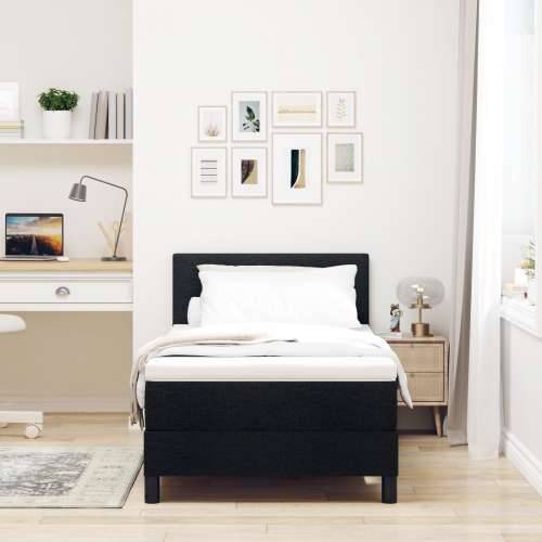 Box Spring Krevet s Madracem i LED-om Crna 90x200 cm Tkanina Cijena