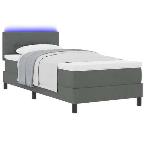 Podnica s madracem i LED-om Tamno siva 100x200 cm Tkanina Cijena