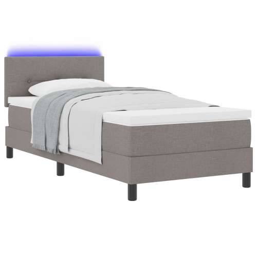 Tapecirani krevet s madracem i LED-om Taupe 100x200 cm Tkanina Cijena