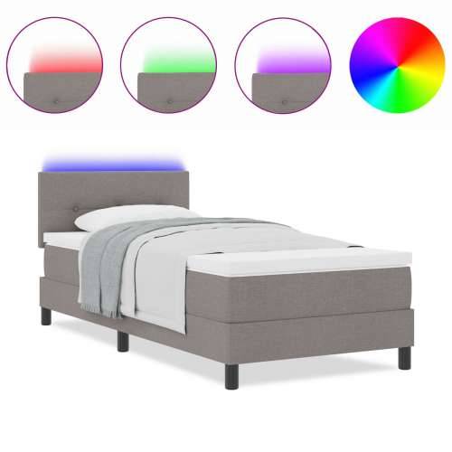 Tapecirani krevet s madracem i LED-om Taupe 100x200 cm Tkanina Cijena