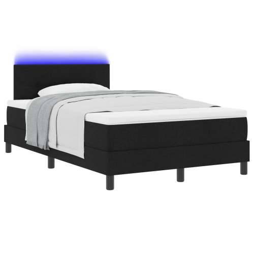 Krevet sa podnožjem i madracem & LED Crna 120x200 cm Tkanina Cijena