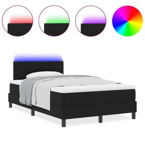 Krevet sa podnožjem i madracem & LED Crna 120x200 cm Tkanina Cijena