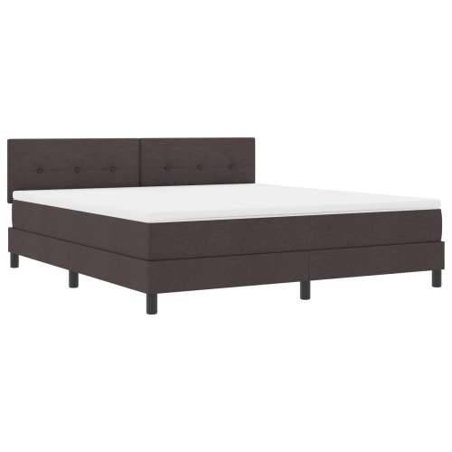 Box Spring Krevet s Madracem & LED Tamno Smeđi 180x200 cm Tkanina Cijena
