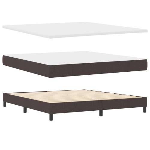 Box Spring Krevet s Madracem & LED Tamno Smeđi 180x200 cm Tkanina Cijena
