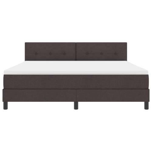 Box Spring Krevet s Madracem & LED Tamno Smeđi 180x200 cm Tkanina Cijena