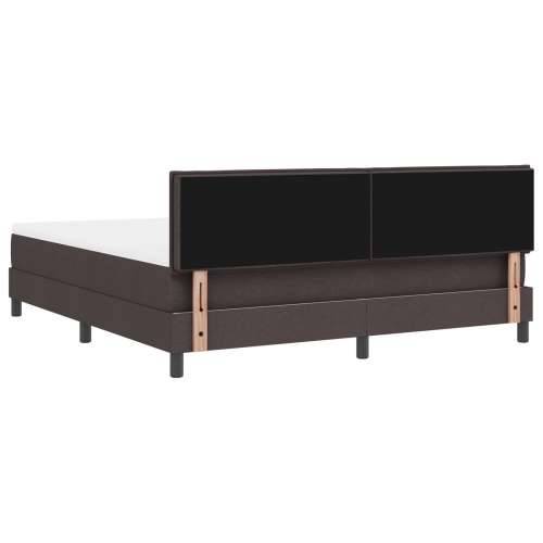 Box Spring Krevet s Madracem & LED Tamno Smeđi 180x200 cm Tkanina Cijena