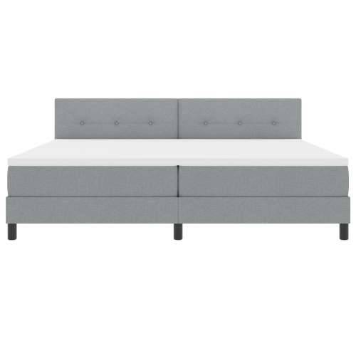 Box Spring Krevet s Madracem & LED Svjetlom Svijetlo Siva 200x200 cm Tkanina Cijena