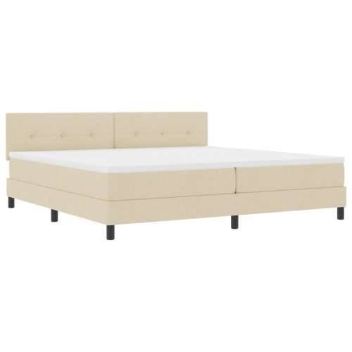 Krevet s podnicom i madracem & LED Krem 200x200 cm Tkanina Cijena