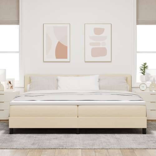 Krevet s podnicom i madracem & LED Krem 200x200 cm Tkanina Cijena