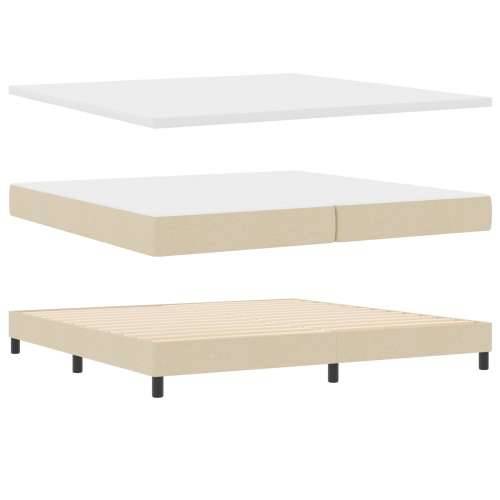 Krevet s podnicom i madracem & LED Krem 200x200 cm Tkanina Cijena