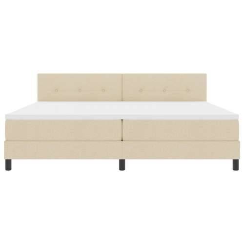 Krevet s podnicom i madracem & LED Krem 200x200 cm Tkanina Cijena