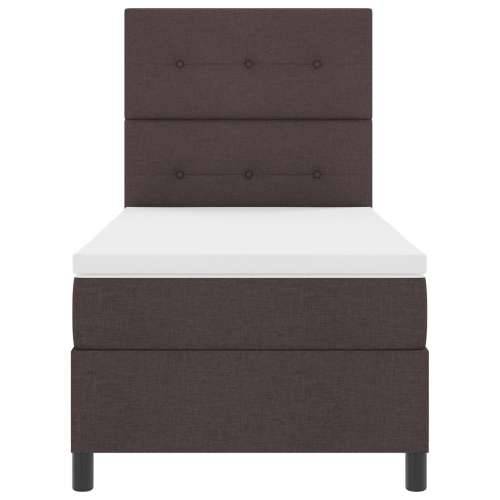 Krevet s box springom s madracem & LED tamnosmeđi 90x200 cm tkanina Cijena