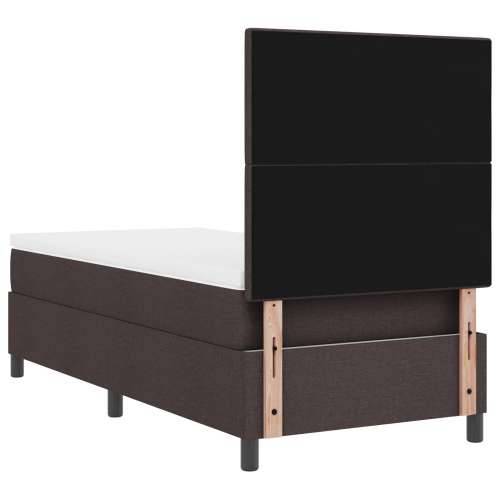 Krevet s box springom s madracem & LED tamnosmeđi 90x200 cm tkanina Cijena