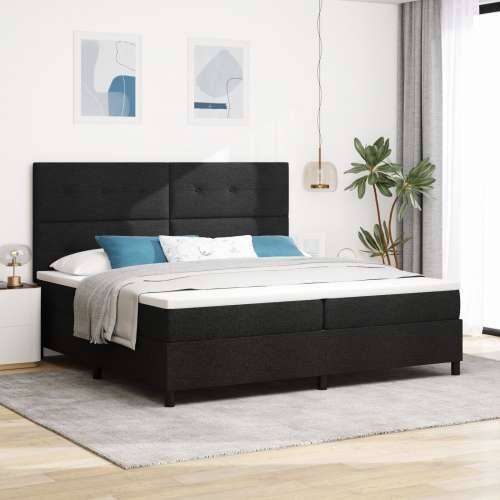 Box Spring krevet s madracem i LED crni 200x200 cm Tkanina Cijena