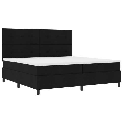 Box Spring krevet s madracem i LED crni 200x200 cm Tkanina Cijena