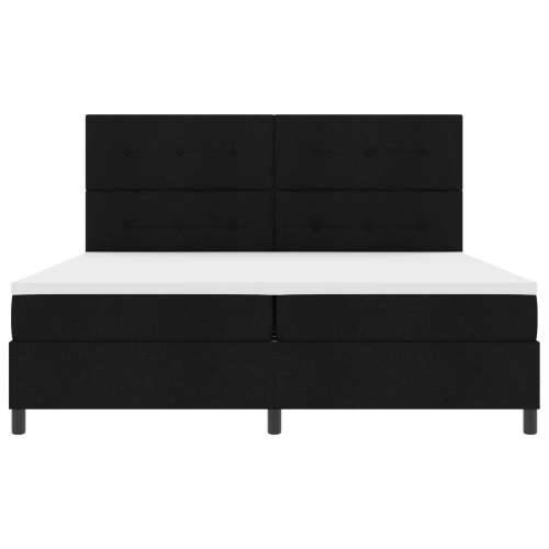 Box Spring krevet s madracem i LED crni 200x200 cm Tkanina Cijena