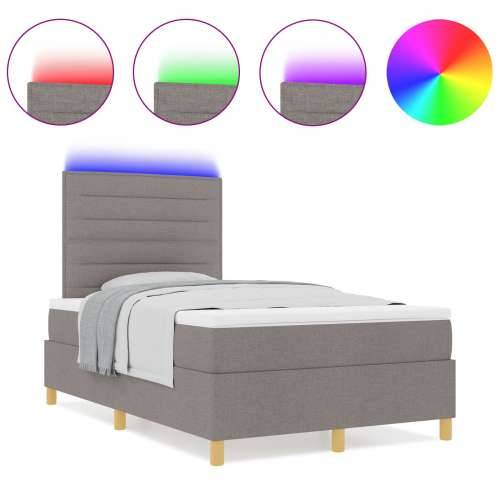 Okvir kreveta s madracem i LED-om Taupe 120x200 cm Tkanina Cijena