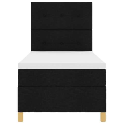 Box Spring krevet s madracem i LED-om Crna 90x200 cm Tkanina Cijena