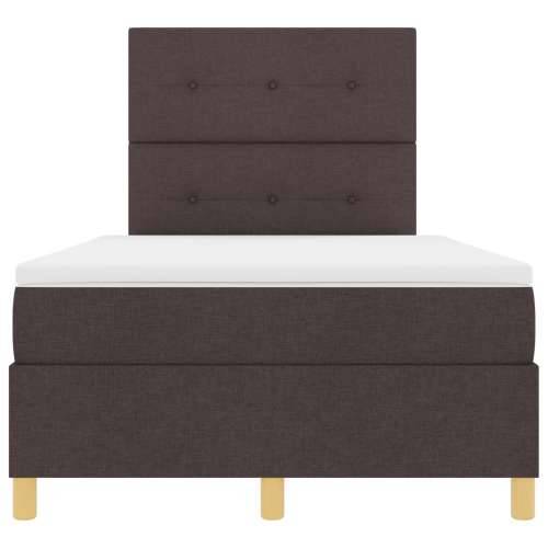 Box Spring kreveta s madracem i LED-om Tamnosmeđi 120x200 cm Tkanina Cijena