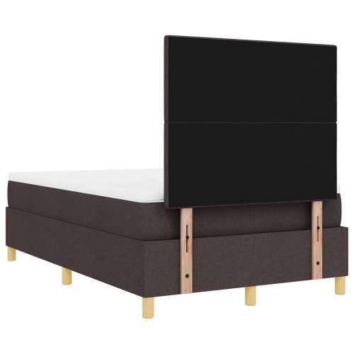 Box Spring kreveta s madracem i LED-om Tamnosmeđi 120x200 cm Tkanina Cijena