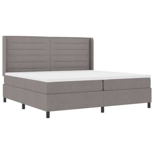 Box Spring Krevet s Madracem & LED Taupe 200x200 cm Tkanina Cijena