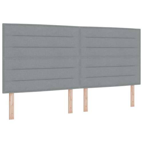 Box Spring krevet s madracem i klupom svijetlosive boje 200x200 cm tkanina Cijena
