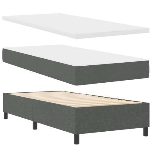 Krevet s opružnim madracem i klupom tamnosive boje 100x200 cm tkanina Cijena