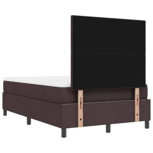 Krevet s podnicom s madracem i klupom tamno smeđa 120x200 cm tkanina Cijena