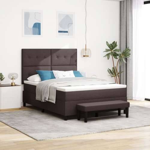 Box Spring krevet s madracem i klupom tamnosmeđi 140x190 cm tkanina Cijena