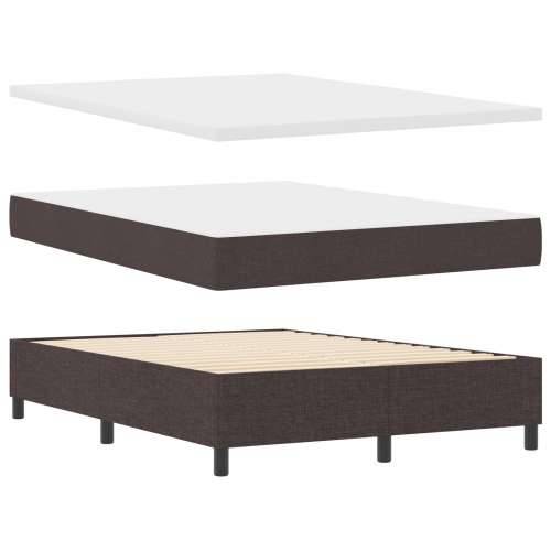 Box Spring krevet s madracem i klupom tamnosmeđi 140x190 cm tkanina Cijena