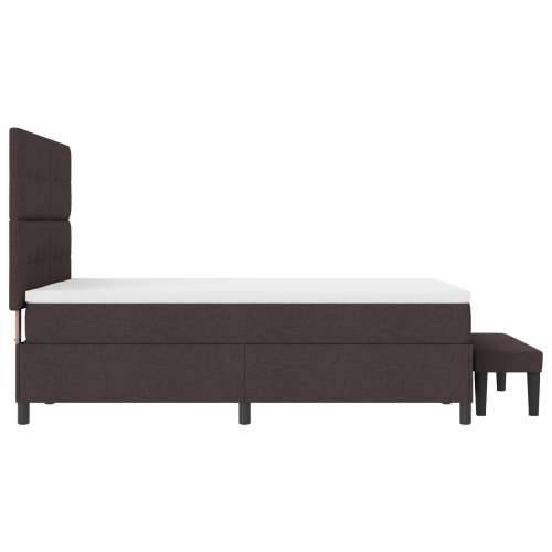 Box Spring krevet s madracem i klupom tamnosmeđi 140x190 cm tkanina Cijena