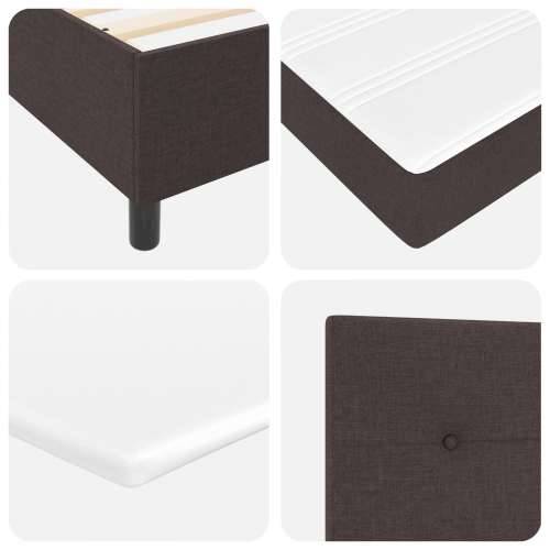 Box Spring krevet s madracem i klupom tamnosmeđi 140x190 cm tkanina Cijena