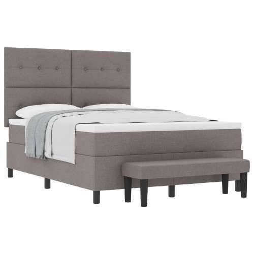 krevet s box springom i madracem te klupom taupe 140x200 cm tkanina Cijena