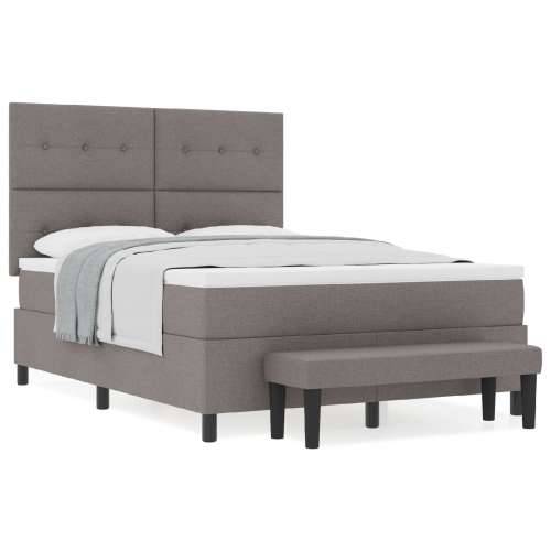 krevet s box springom i madracem te klupom taupe 140x200 cm tkanina Cijena